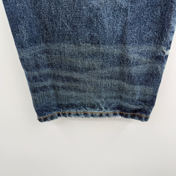 EB Denim High-Rise Straight-Leg Medium Wash Lightly Distressed Jeans Sz 29 - Picture 8 of 14